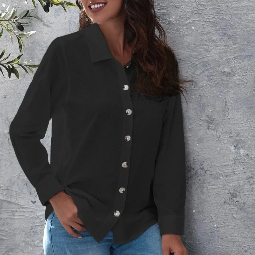 White Button down Boyfriend poplin Oversized Shirt - Picture 4 of 10